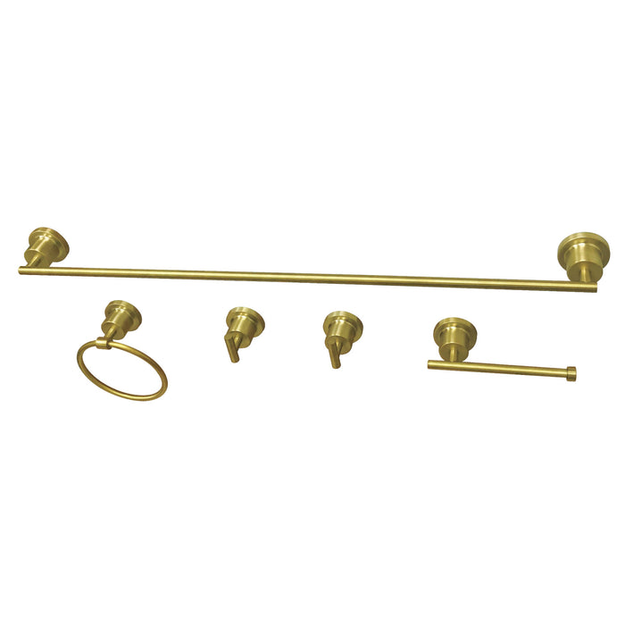 Kingston Sona BAH8230478SB - Concord 5-Piece 30-Inch Towel Bar Bathroom Accessory Set, Brushed Brass