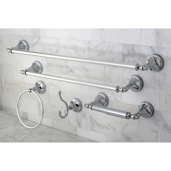 Kingston Heirloom BAHK1612478C - Naples 5-Piece 18-Inch and 24-Inch Towel Bars Bathroom Accessory Set, Polished Chrome