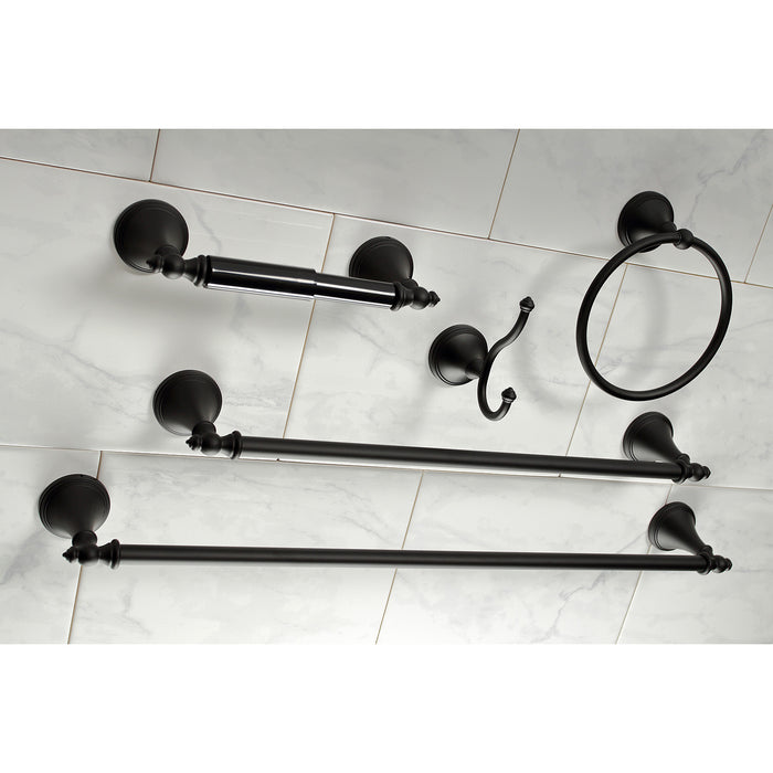 Naples BAHK1612478K 5-Piece 18-Inch and 24-Inch Towel Bars Bathroom Accessory Set, Matte Black