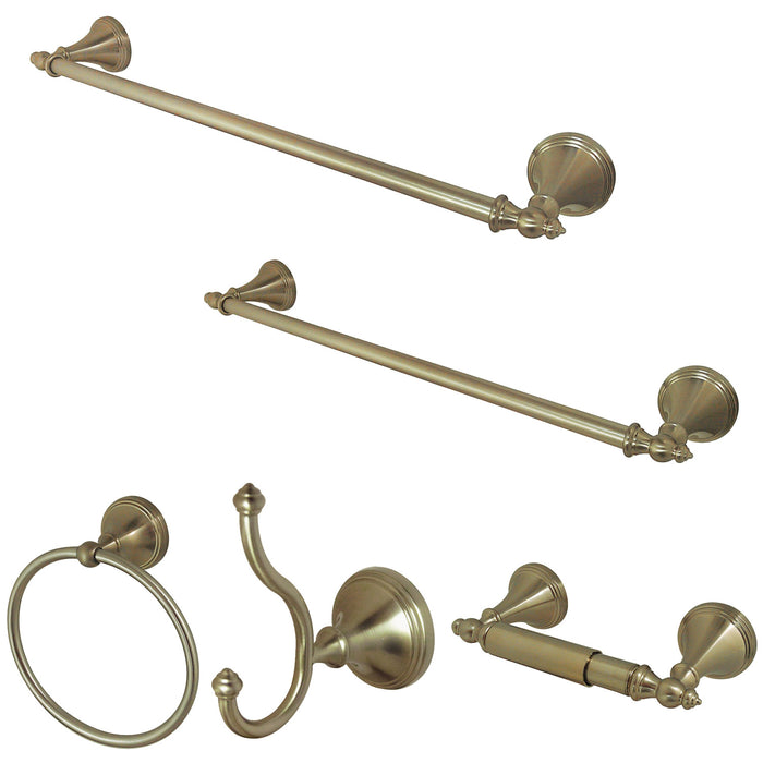 Naples BAHK1612478SN 5-Piece 18-Inch and 24-Inch Towel Bars Bathroom Accessory Set, Brushed Nickel