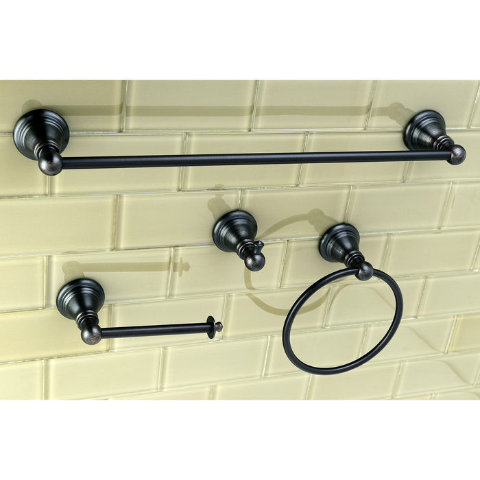 Kingston Heirloom BAHK192478ORB - American Classic 4-Piece 18-Inch Towel Bar Bathroom Accessory Set, Oil Rubbed Bronze