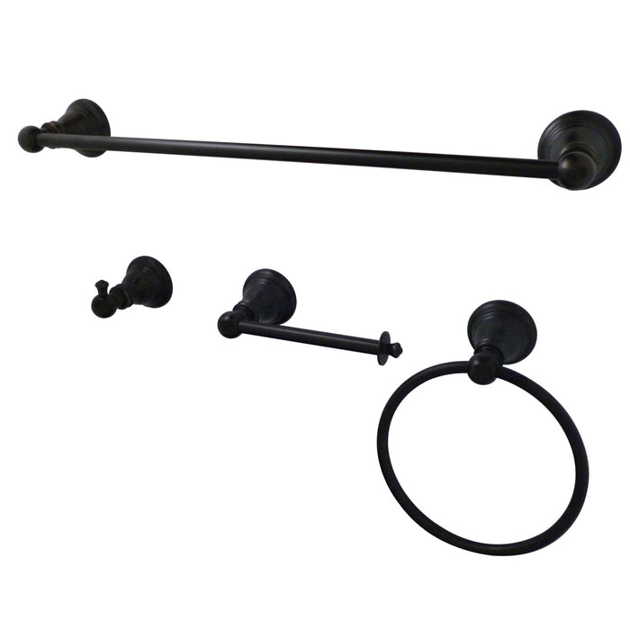 Kingston Heirloom BAHK192478ORB - American Classic 4-Piece 18-Inch Towel Bar Bathroom Accessory Set, Oil Rubbed Bronze