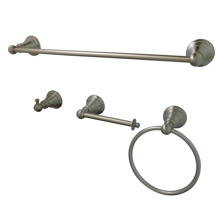 Kingston Heirloom BAHK192478SN - American Classic 4-Piece 18-Inch Towel Bar Bathroom Accessory Set, Brushed Nickel