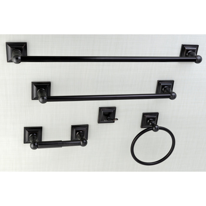 Kingston Tulare BAHK3212478ORB - Serano 5-Piece 18-Inch and 24-Inch Towel Bars Bathroom Accessory Set, Oil Rubbed Bronze