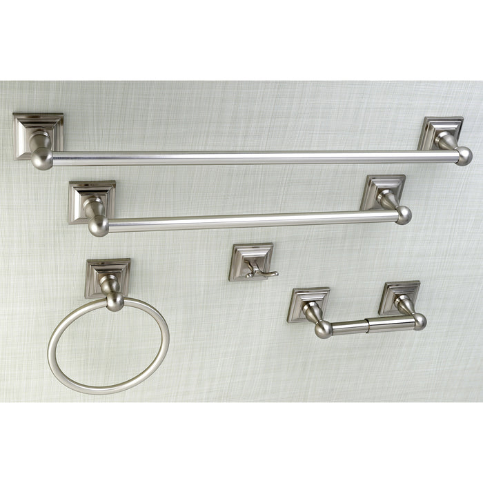 Kingston Tulare BAHK3212478SN - Serano 5-Piece 18-Inch and 24-Inch Towel Bars Bathroom Accessory Set, Brushed Nickel