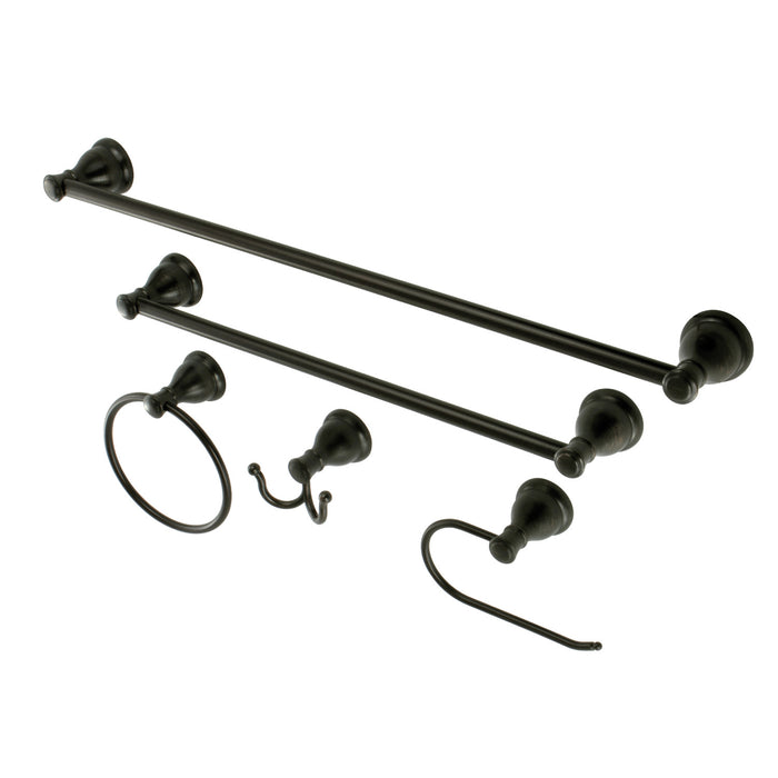 Kingston Tulare BAHK5012478ORB - Mesa Verde 5-Piece 18-Inch and 24-Inch Towel Bars Bathroom Accessory Set, Oil Rubbed Bronze