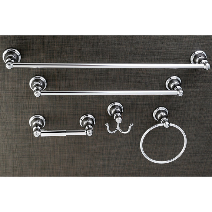 Kingston Tulare BAHK5112478C - Santa Fe 5-Piece 18-Inch and 24-Inch Towel Bars Bathroom Accessory Set, Polished Chrome