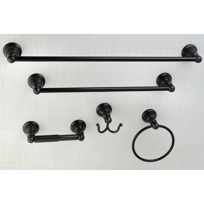 Kingston Tulare BAHK5112478ORB - Santa Fe 5-Piece 18-Inch and 24-Inch Towel Bars Bathroom Accessory Set, Oil Rubbed Bronze