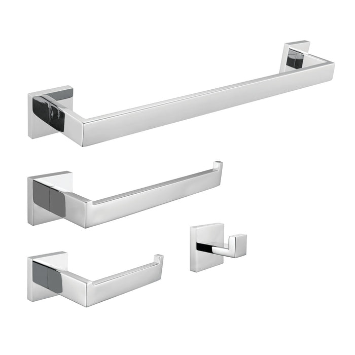Kingston Sona BAHK602478C - Lasdun 4-Piece 18-Inch Towel Bar Bathroom Accessory Set, Polished Chrome