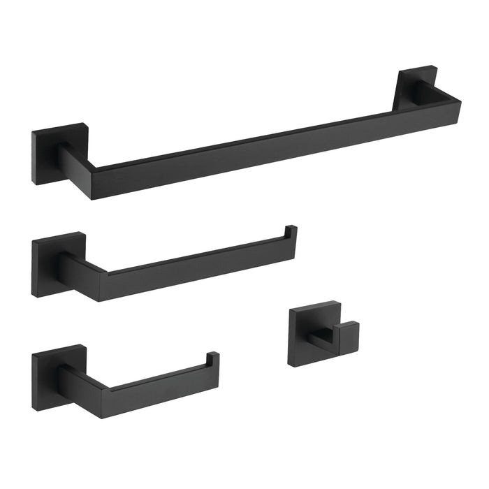 Kingston Sona BAHK602478MB - Lasdun 4-Piece 18-Inch Towel Bar Bathroom Accessory Set, Matte Black