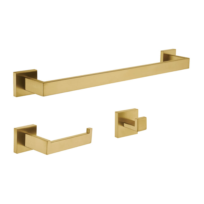 Kingston Sona BAHK60278BB - Lasdun 3-Piece 18-Inch Towel Bar Bathroom Accessory Set, Brushed Brass
