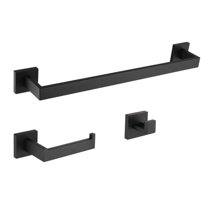 Kingston Sona BAHK60278MB - Lasdun 3-Piece 18-Inch Towel Bar Bathroom Accessory Set, Matte Black