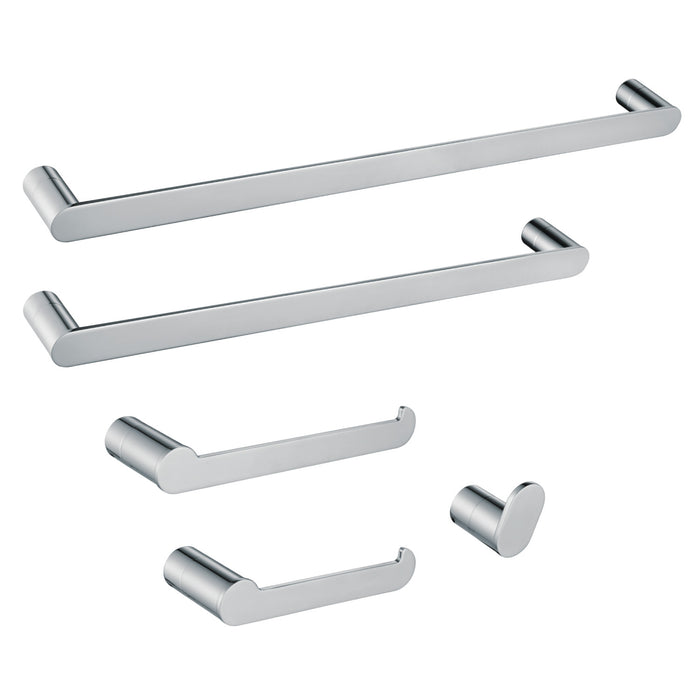 Kingston Sona BAHK6112478C - Dessau 5-Piece 18-Inch and 24-Inch Towel Bars Bathroom Accessory Set, Polished Chrome