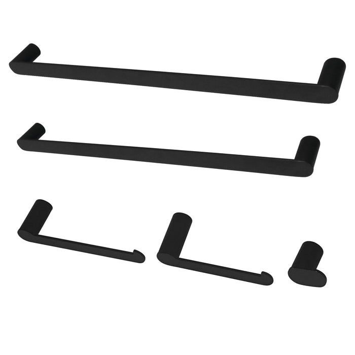 Kingston Sona BAHK6112478MB - Dessau 5-Piece 18-Inch and 24-Inch Towel Bars Bathroom Accessory Set, Matte Black