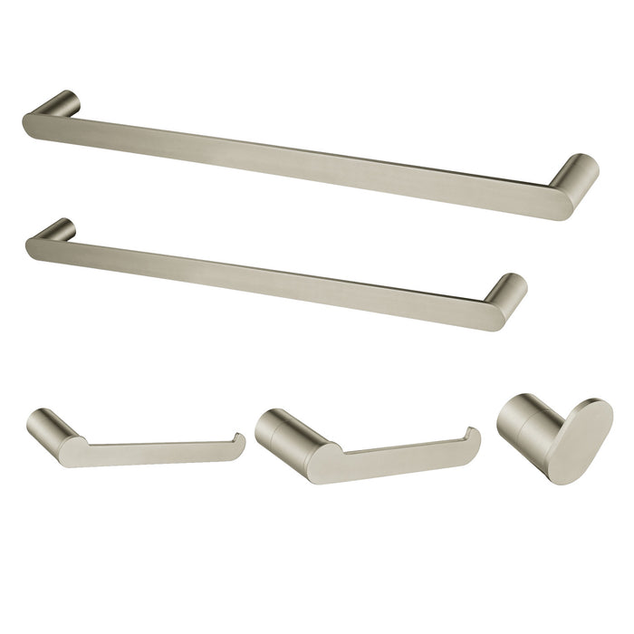 Dessau BAHK6112478SN 5-Piece 18-Inch and 24-Inch Towel Bars Bathroom Accessory Set, Brushed Nickel