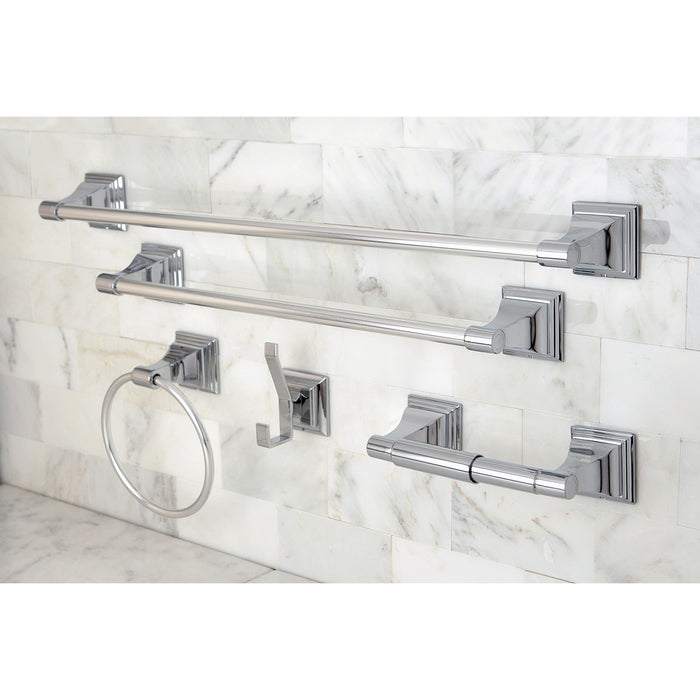 Kingston Tulare BAHK61212478C - Monarch 5-Piece 18-Inch and 24-Inch Towel Bars Bathroom Accessory Set, Polished Chrome