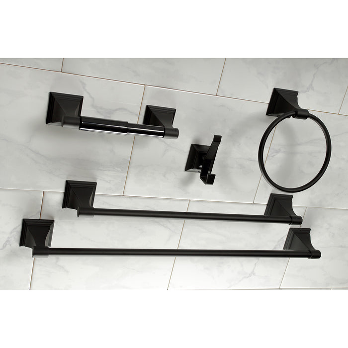 Monarch BAHK61212478K 5-Piece 18-Inch and 24-Inch Towel Bars Bathroom Accessory Set, Matte Black