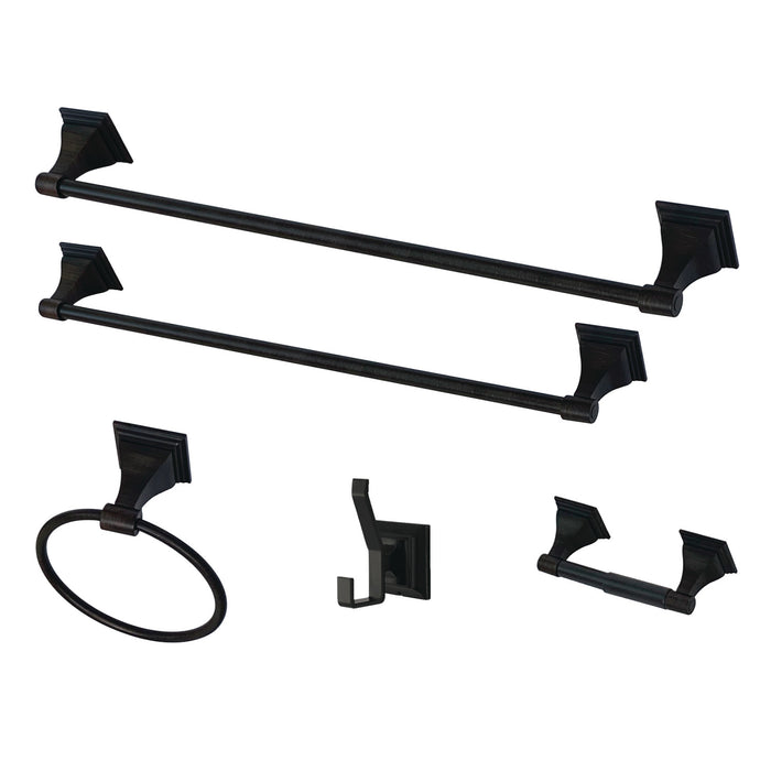 Monarch BAHK61212478K 5-Piece 18-Inch and 24-Inch Towel Bars Bathroom Accessory Set, Matte Black