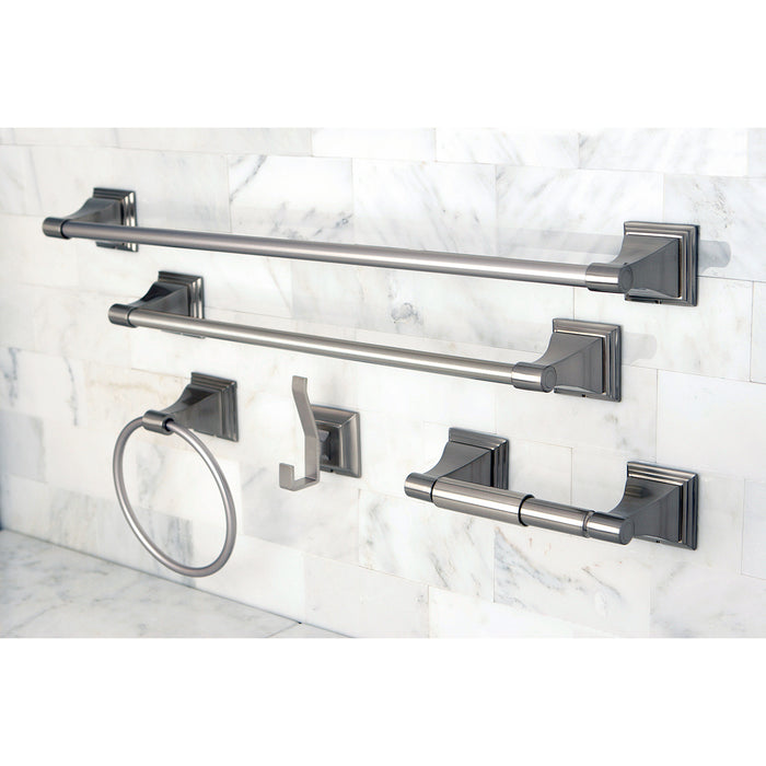 Monarch BAHK61212478SN 5-Piece 18-Inch and 24-Inch Towel Bars Bathroom Accessory Set, Brushed Nickel