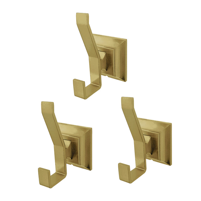 Kingston Tulare BAHK6127BB - Monarch 3-Piece Robe Hook, Brushed Brass