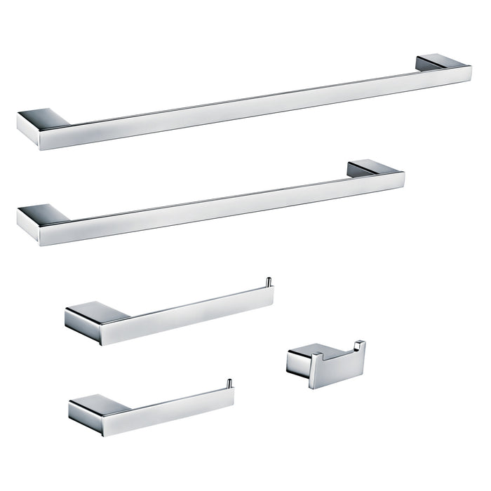 Kingston Sona BAHK6312478C - Metzinger 5-Piece 18-Inch and 24-Inch Towel Bars Bathroom Accessory Set, Polished Chrome
