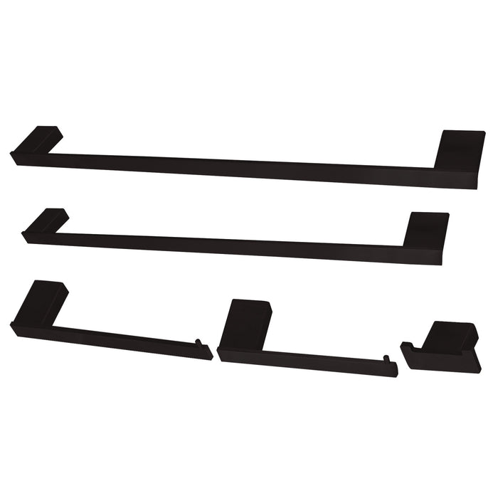 Kingston Sona BAHK6312478MB - Metzinger 5-Piece 18-Inch and 24-Inch Towel Bars Bathroom Accessory Set, Matte Black