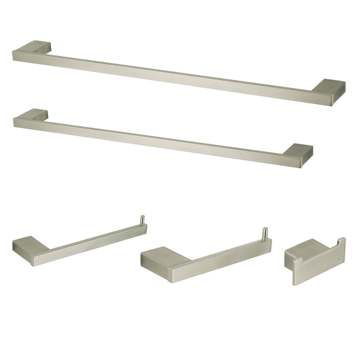 Kingston Sona BAHK6312478SN - Metzinger 5-Piece 18-Inch and 24-Inch Towel Bars Bathroom Accessory Set, Brushed Nickel