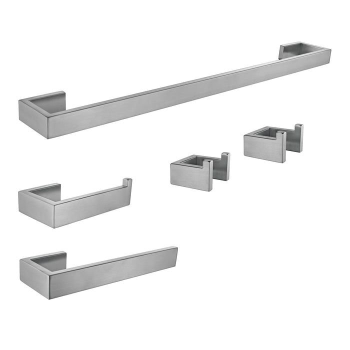 Kingston Sona BAHK6424778BN - Lasdun 5-Piece 18-Inch Towel Bar Bathroom Accessory Set, Brushed Nickel