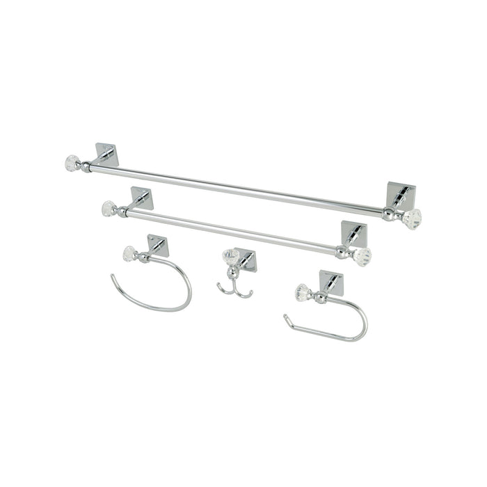 Kingston Celebrity BAHK70512478C 5-Piece 18-Inch and 24-Inch Towel Bars Bathroom Accessory Set, Polished Chrome