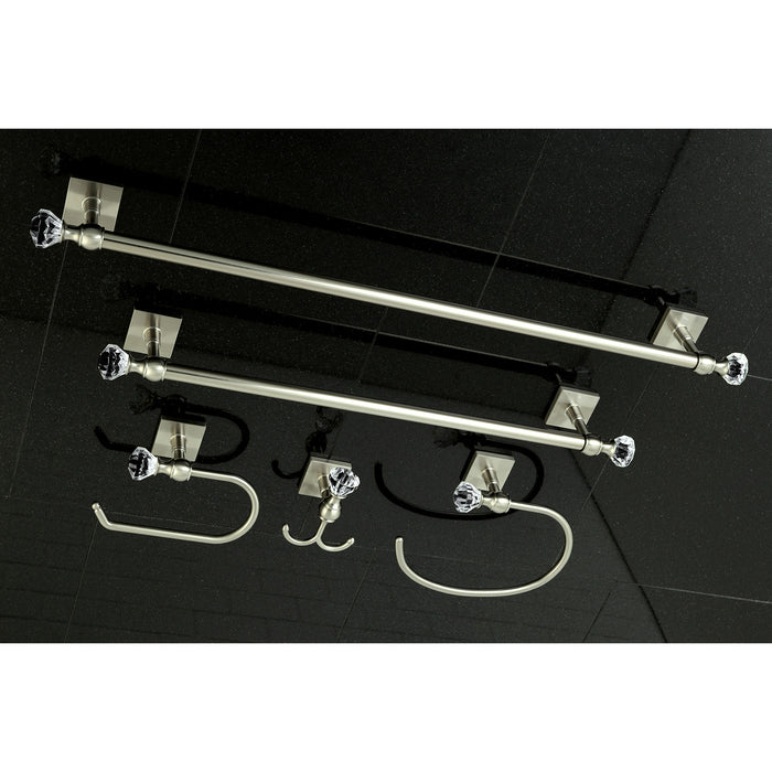 Kingston Celebrity BAHK70512478SN 5-Piece 18-Inch and 24-Inch Towel Bars Bathroom Accessory Set, Brushed Nickel