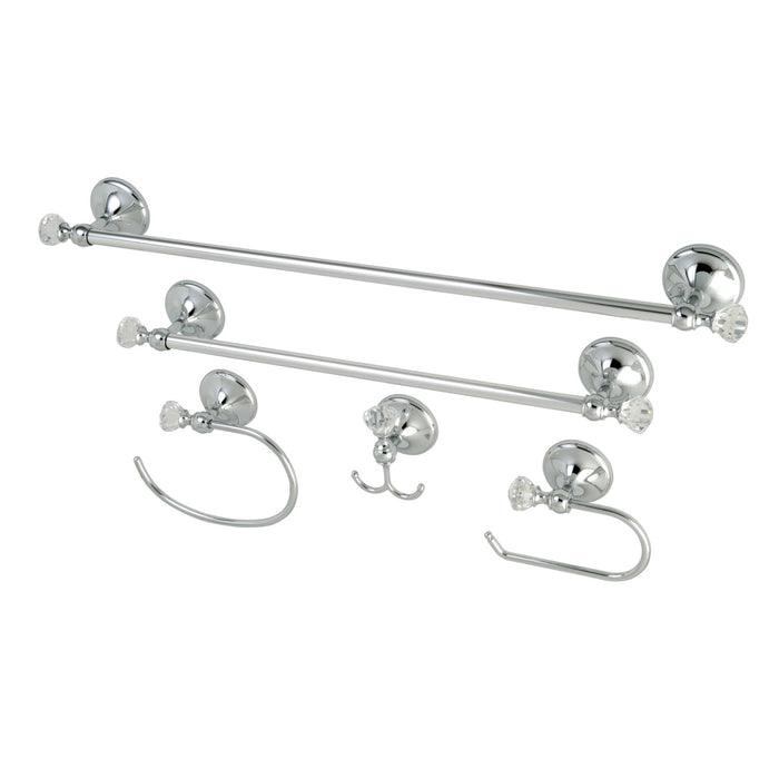 Kingston Celebrity BAHK71512478C 5-Piece 18-Inch and 24-Inch Towel Bars Bathroom Accessory Set, Polished Chrome