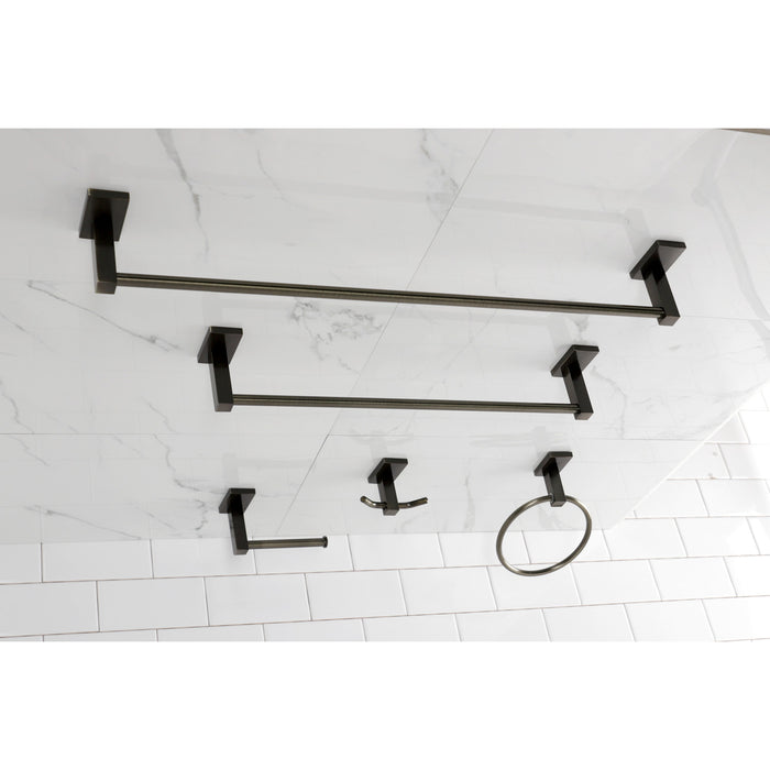 Kingston Sona BAHK8212478AB - Continental 5-Piece 18-Inch and 24-Inch Towel Bars Bathroom Accessory Set, Antique Brass