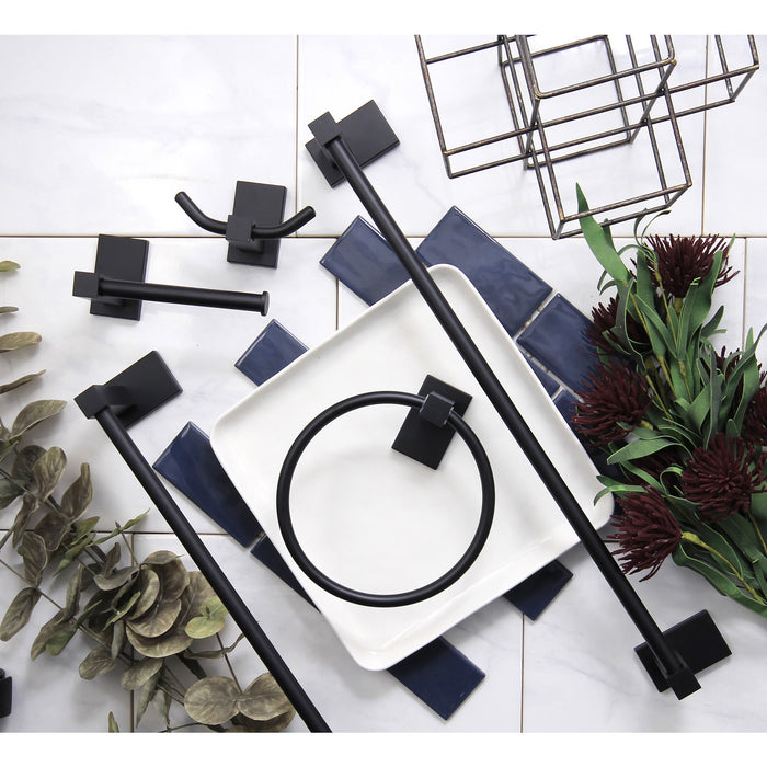 Kingston Sona BAHK8212478MB - Continental 5-Piece 18-Inch and 24-Inch Towel Bars Bathroom Accessory Set, Matte Black