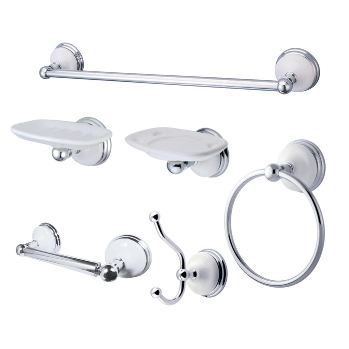 Victorian BAK1110C2 6-Piece 24-Inch Towel Bar Bathroom Accessory Set, Polished Chrome