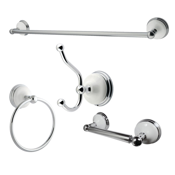 Kingston Heirloom BAK1111478C - Victorian 4-Piece 24-Inch Towel Bar Bathroom Accessory Set, Polished Chrome