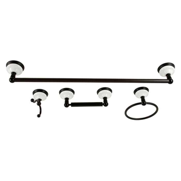 Kingston Heirloom BAK1111478MB - Victorian 4-Piece 24-Inch Towel Bar Bathroom Accessory Set, Matte Black
