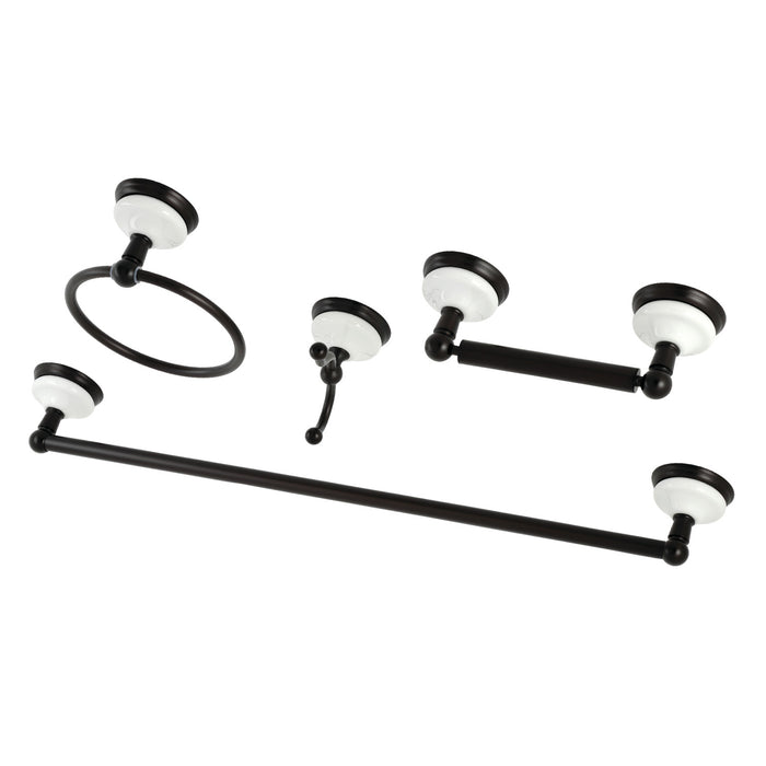Kingston Heirloom BAK1111478ORB - Victorian 4-Piece 24-Inch Towel Bar Bathroom Accessory Set, Oil Rubbed Bronze