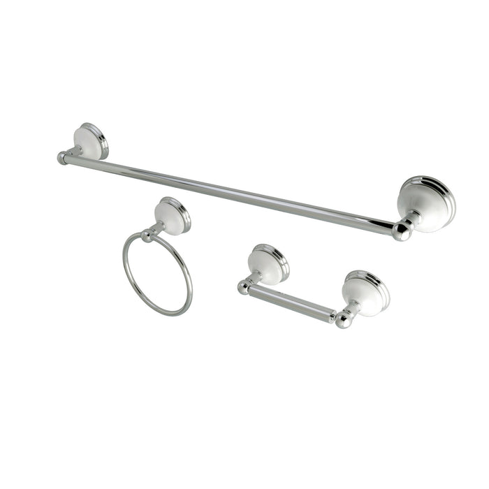 Victorian BAK111148C 3-Piece 24-Inch Towel Bar Bathroom Accessory Set, Polished Chrome