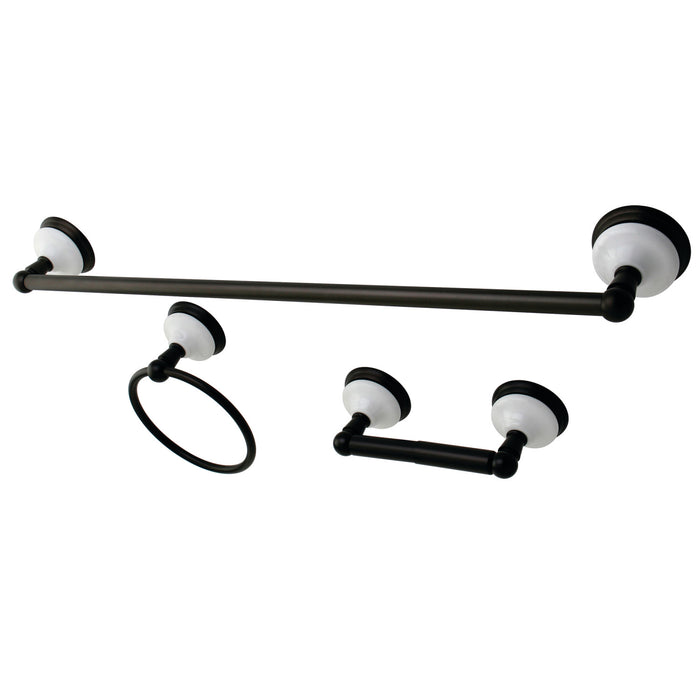 Kingston Heirloom BAK111148ORB - Victorian 3-Piece 24-Inch Towel Bar Bathroom Accessory Set, Oil Rubbed Bronze