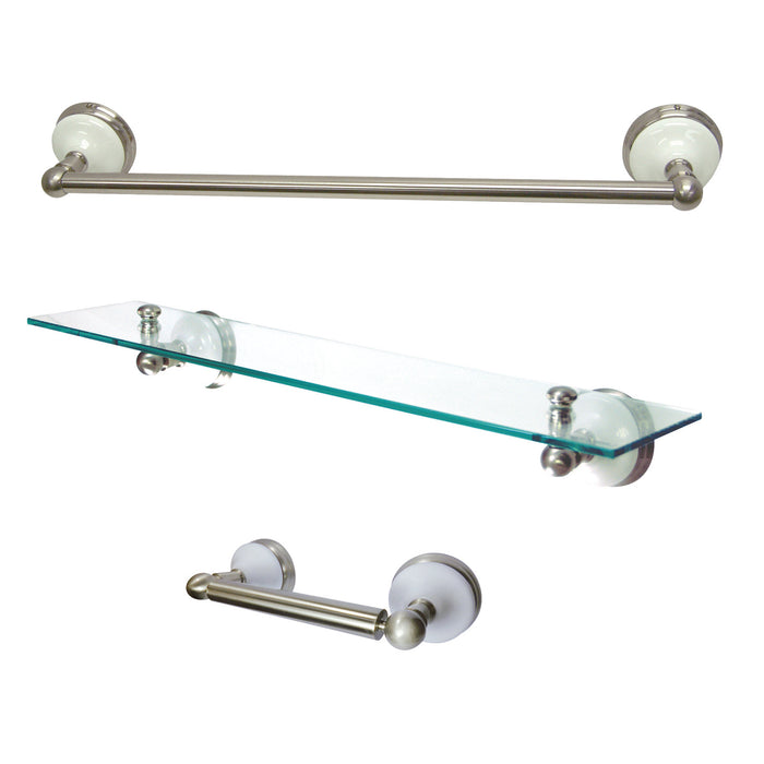 Victorian BAK111289SN 3-Piece 18-Inch Towel Bar Bathroom Accessory Set, Brushed Nickel