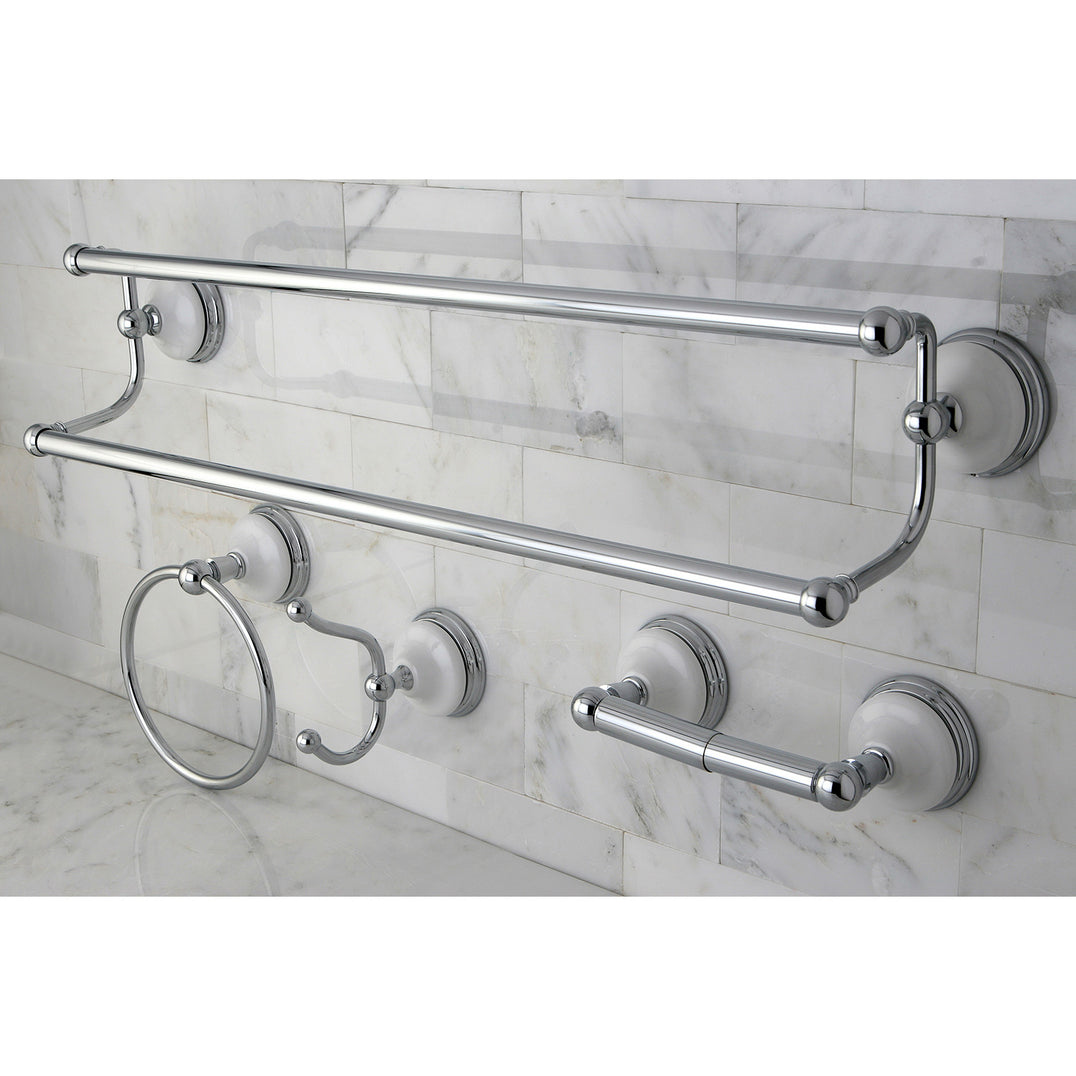 Victorian BAK1113478C 4-Piece 24-Inch Dual Towel Bar Bathroom Accessory Set - Thumbnail 4