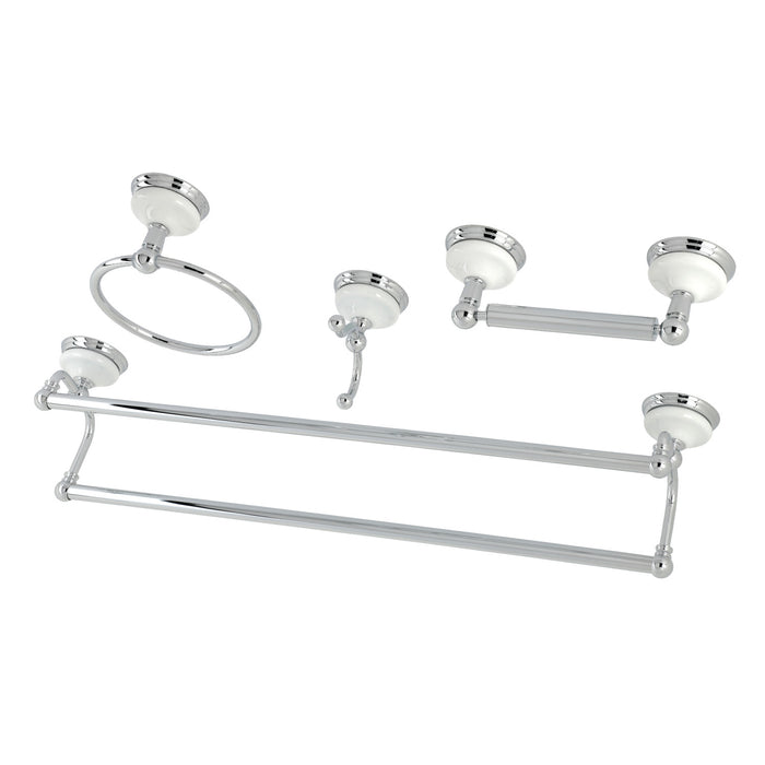 Kingston Heirloom BAK1113478C - Victorian 4-Piece 24-Inch Dual Towel Bar Bathroom Accessory Set, Polished Chrome
