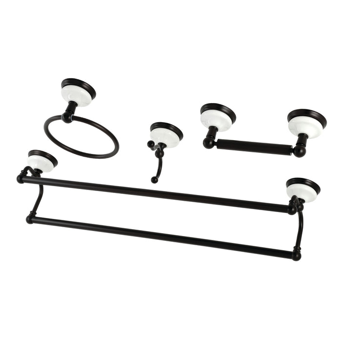 Kingston Heirloom BAK1113478ORB - Victorian 4-Piece 24-Inch Dual Towel Bar Bathroom Accessory Set, Oil Rubbed Bronze