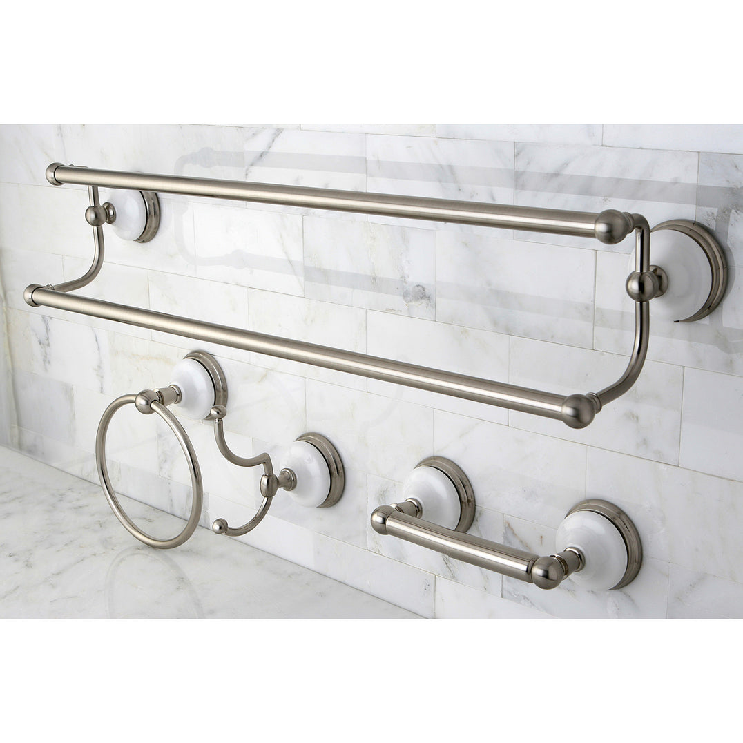 Victorian BAK1113478SN 4-Piece 24-Inch Dual Towel Bar Bathroom Accessory Set, Brushed Nickel - Thumbnail 2