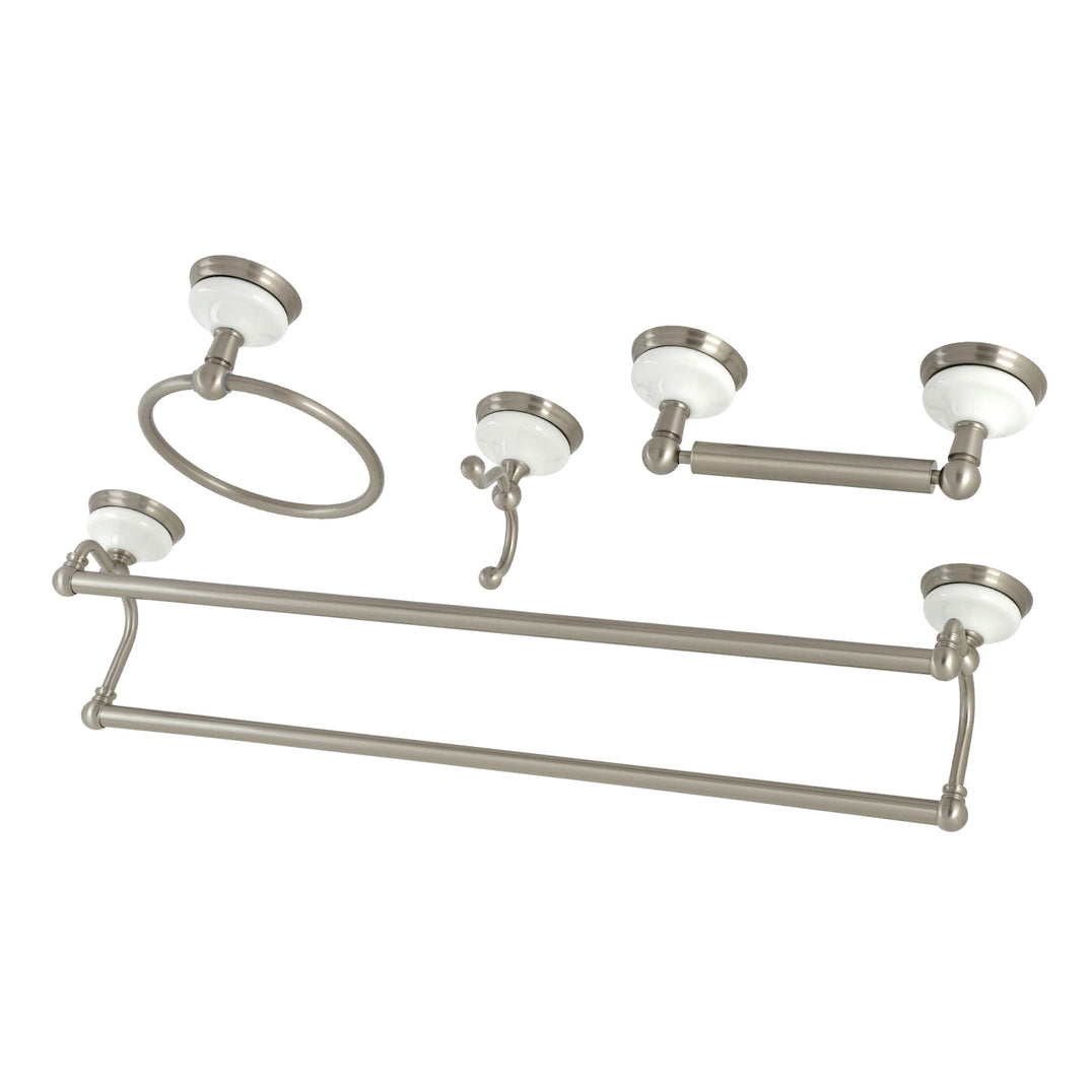 Victorian BAK1113478SN 4-Piece 24-Inch Dual Towel Bar Bathroom Accessory Set, Brushed Nickel