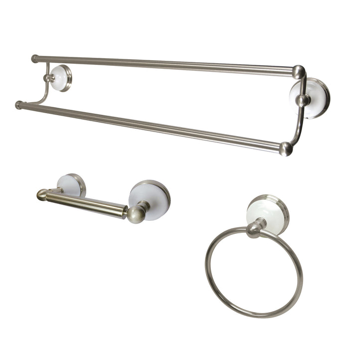 Victorian BAK111348SN 3-Piece 24-Inch Dual Towel Bar Bathroom Accessory Set, Brushed Nickel