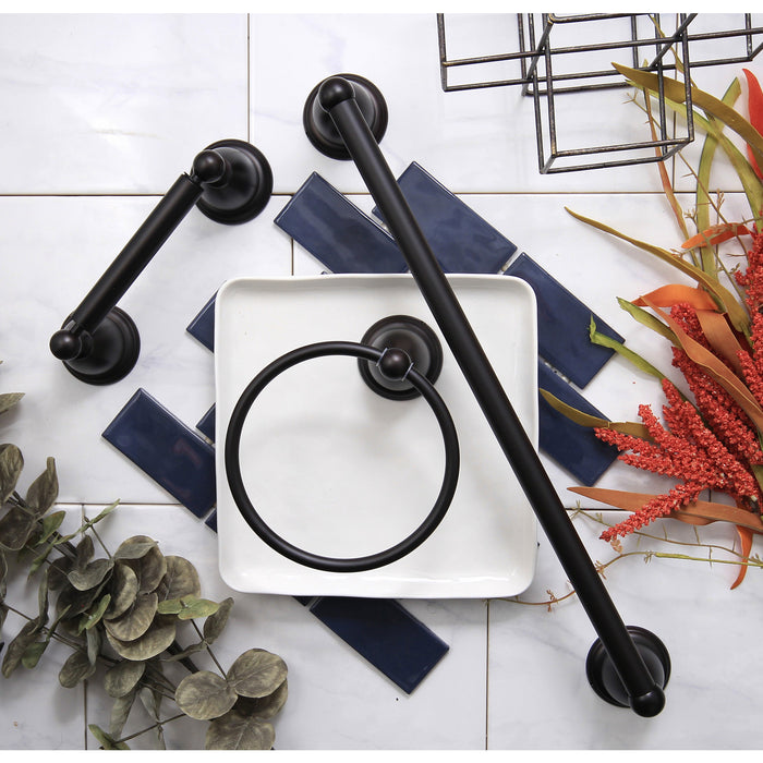 Kingston Heirloom BAK175248ORB - Heritage 3-Piece 18-Inch Towel Bar Bathroom Accessory Set, Oil Rubbed Bronze