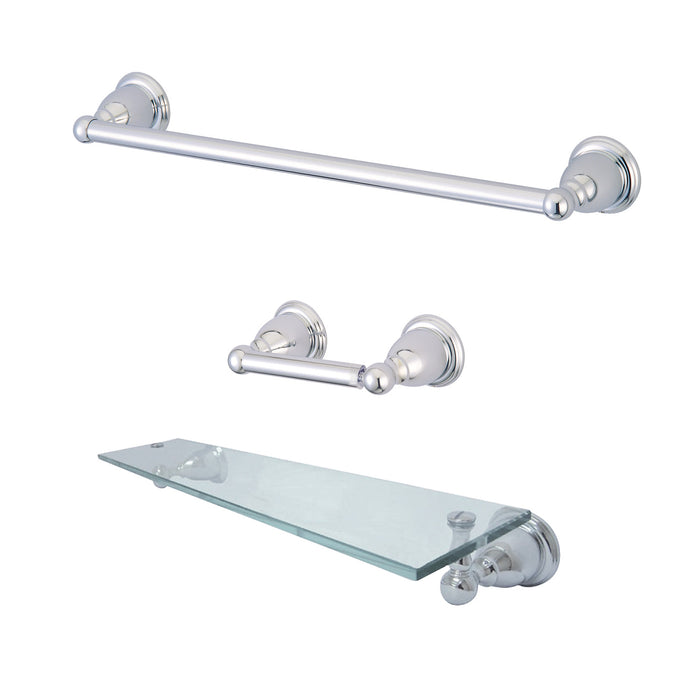 Kingston Heirloom BAK175289C - Heritage 3-Piece 18-Inch Towel Bar Bathroom Accessory Set, Polished Chrome