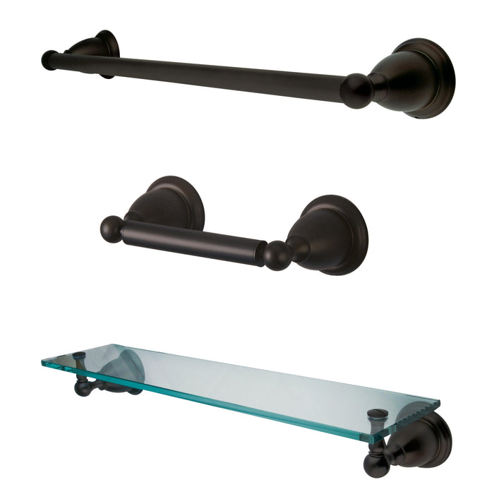 Kingston Heirloom BAK175289ORB - Heritage 3-Piece 18-Inch Towel Bar Bathroom Accessory Set, Oil Rubbed Bronze