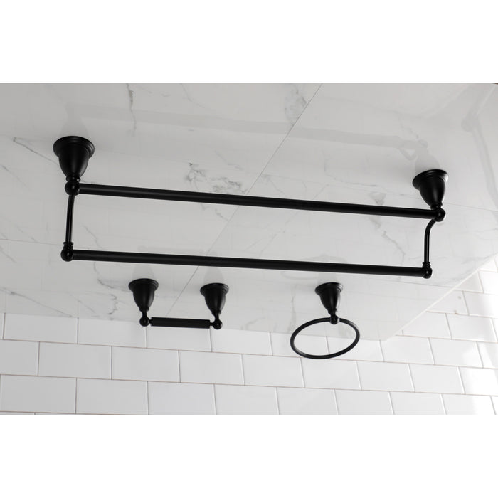 Heritage BAK175348MB 3-Piece 24-Inch Dual Towel Bar Bathroom Accessory Set, Matte Black